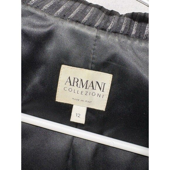 Armani Collezioni Single Button Blazer Women Size 12 Virgin Wool Blend Office - Picture 2 of 6